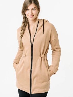 ZYIA Active Camel Long Hoodie Sweatshirt
